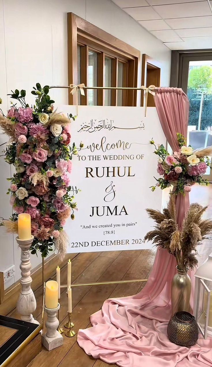 Wedding Decor Ideas That Look Luxurious on a Budget acrylic welcome sign board with stand by decoor with mee