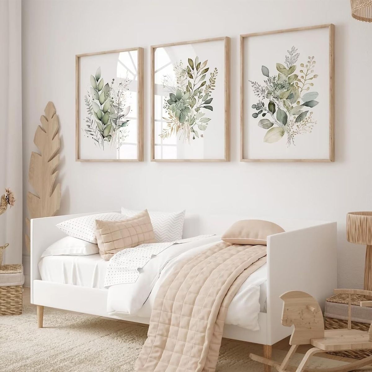15 Affordable Shabby Chic Bedroom Ideas That Look Romantic botanical wall art set by decoor with mee