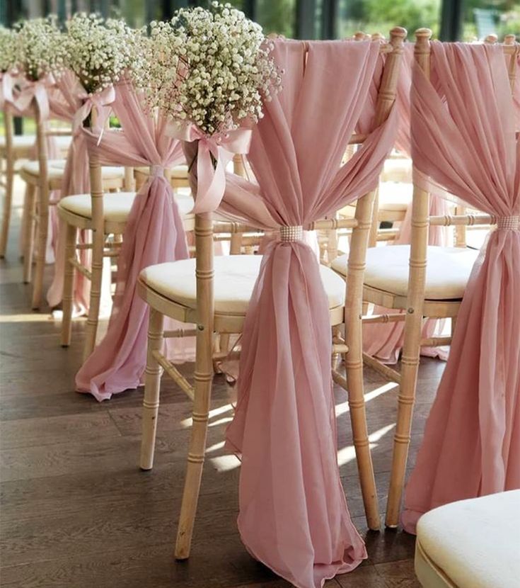 Wedding Decor Ideas That Look Luxurious on a Budget chiffon chair sashes in bulk. by decoor with mee