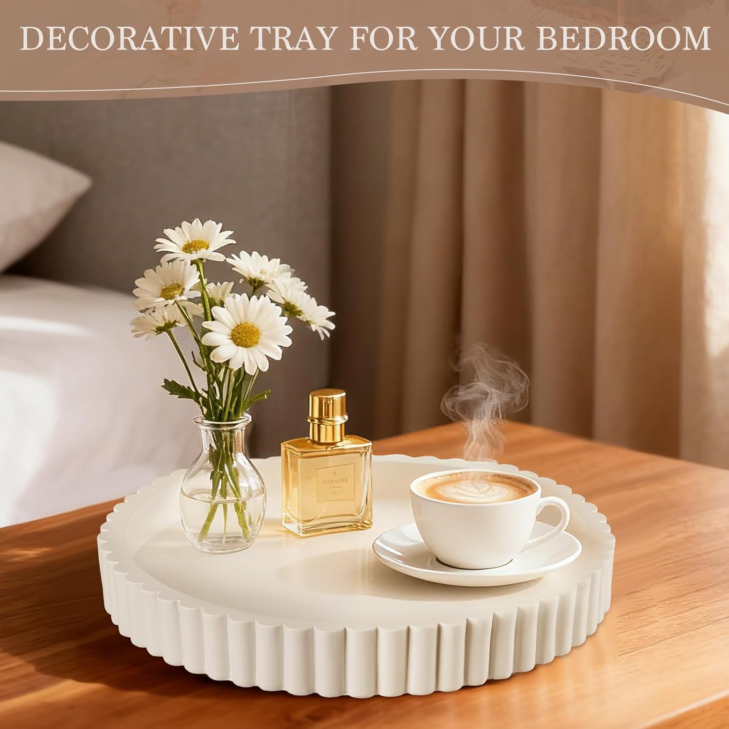 10 Cozy Living Room Decor Finds from Amazon Under $100 coffee table tray decor set by decoor with mee