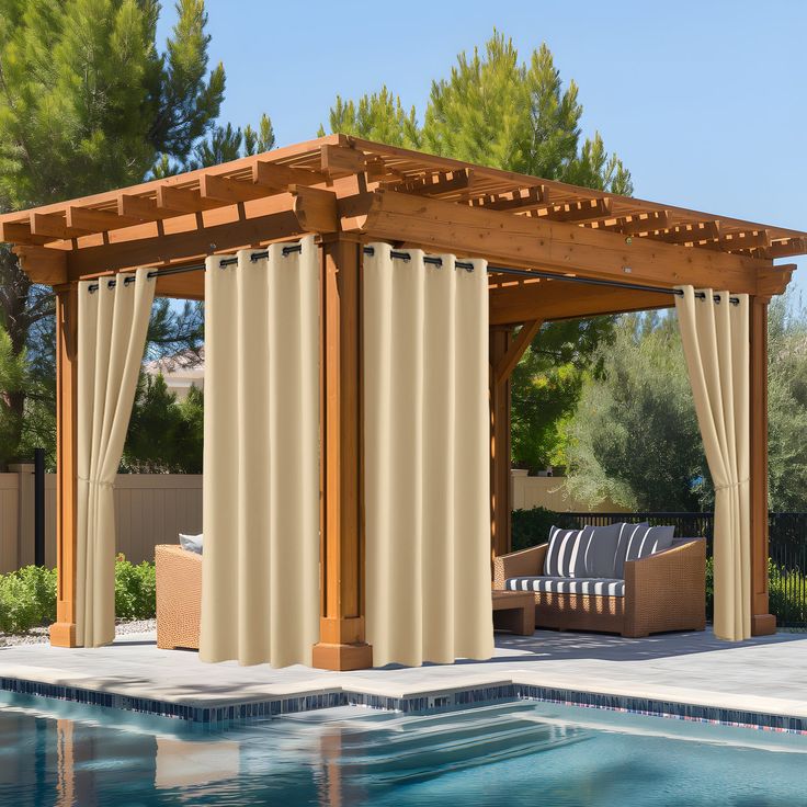 17 Outdoor Jacuzzi Ideas to Create a Luxury Backyard Retreat fade resistant waterproof patio outdoor curtain 1 panel