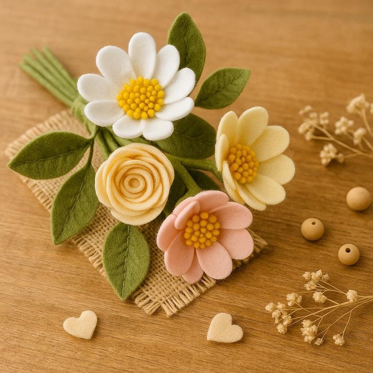 DIY Pipe Cleaner Flowers for Home Decor, Gifts & Weddings handmade pastel felt flower bouquet ceramic vase arrangement