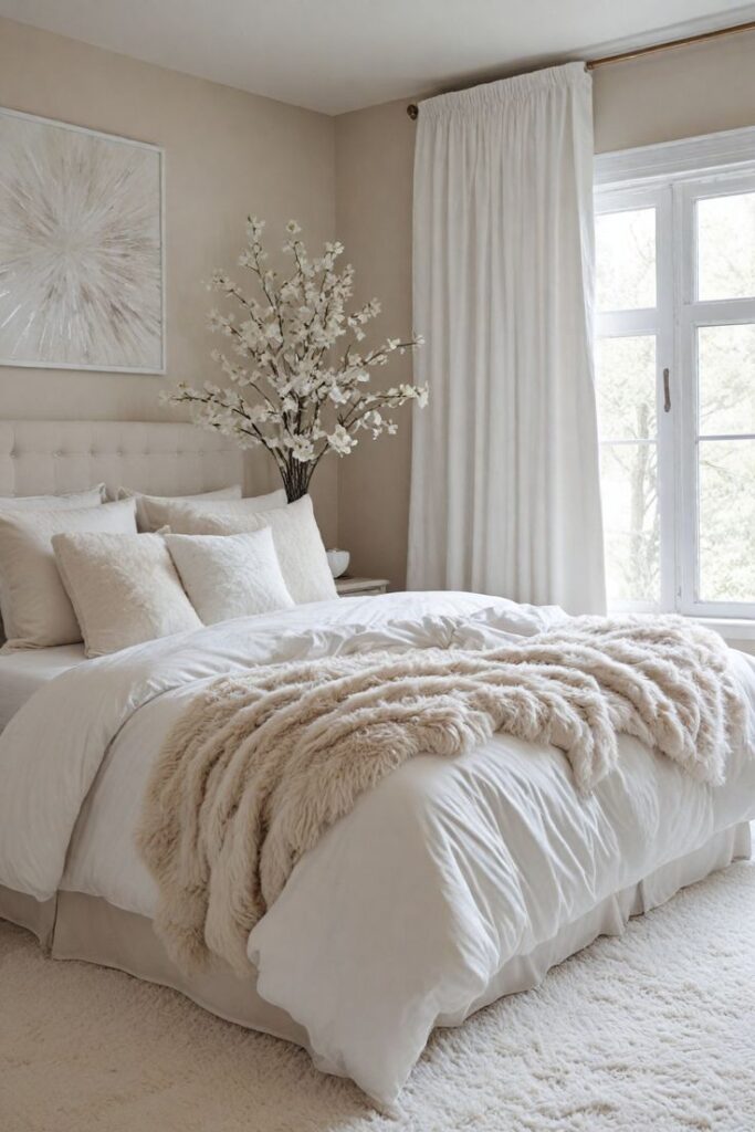 15 House Color Ideas That Look Expensive minimal modern bedroom with white bedding and elegant accents