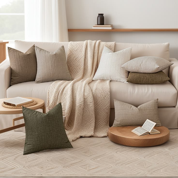 neutral throw pillow covers by decoor with mee