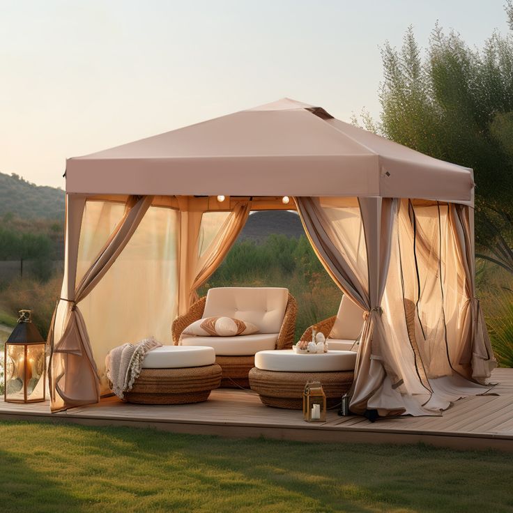 17 Outdoor Jacuzzi Ideas to Create a Luxury Backyard Retreat sunshine valley 10 ft x 10 ft square brown pop up canopy ga025 br