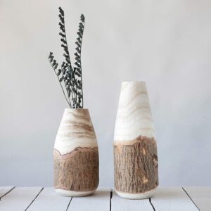 unique wooden vase