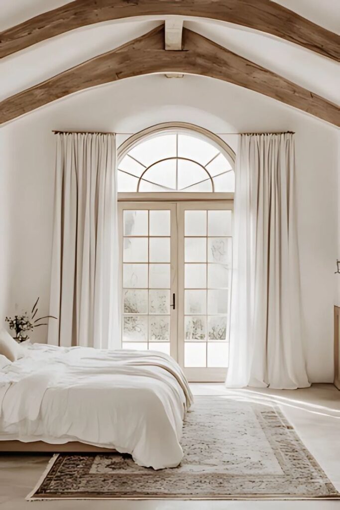 15 Affordable Shabby Chic Bedroom Ideas That Look Romantic warm white interior paint with satin finish by decoor with mee