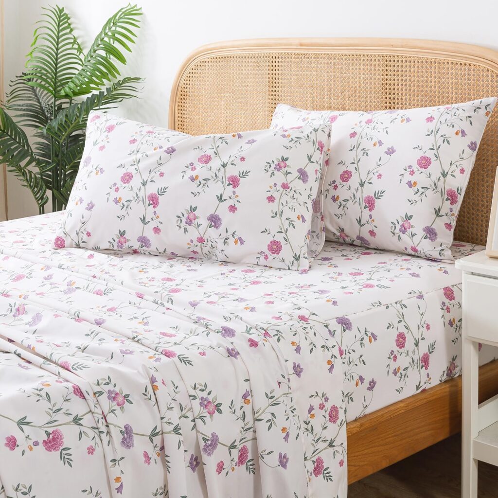 botanical print sheets or vintage herb print bedding by decoor with mee