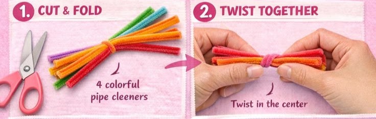 DIY Pipe Cleaner Flowers for Home Decor, Gifts & Weddings step 1+2