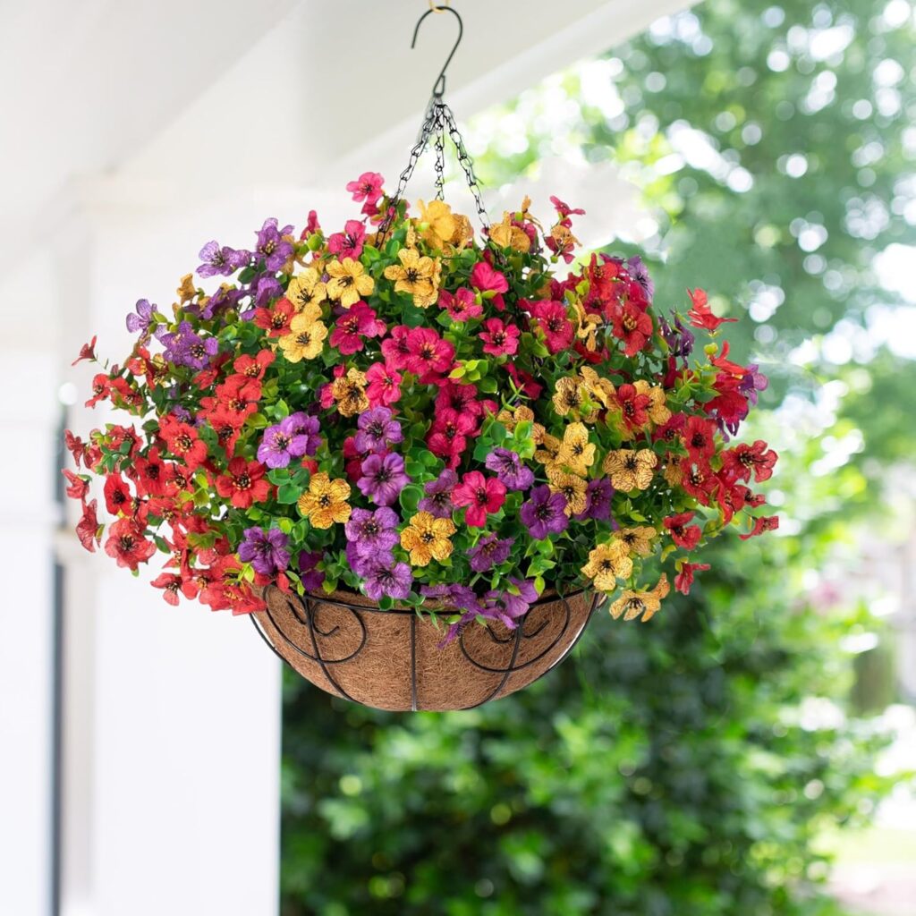 artificial hanging flower basket