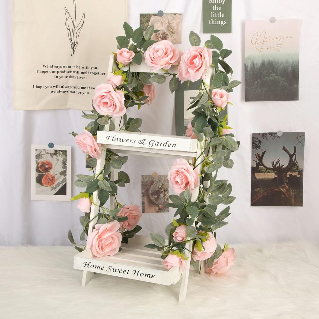 artificial rose garland vine decoration