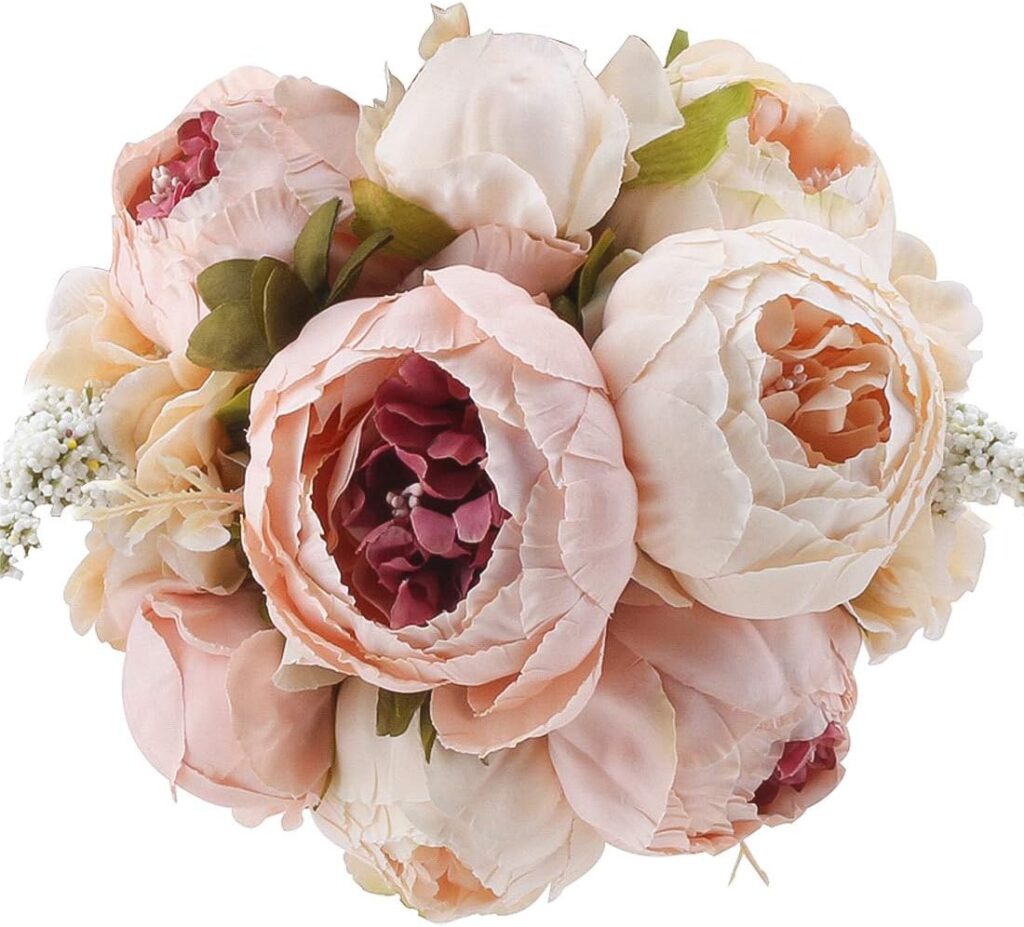 artificial silk peony flower bouquet