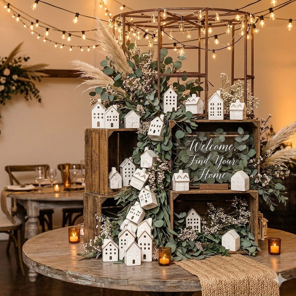 Fresh Off the Market Bridal Shower Theme: 17 Chic Decor Ideas Brides Will Love mini ceramic house decor pieces. by decoor with mee