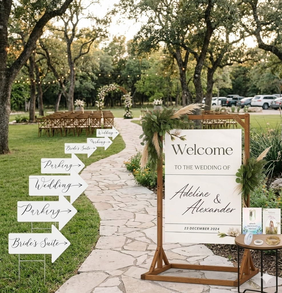 Fresh Off the Market Bridal Shower Theme: 17 Chic Decor Ideas Brides Will Love wooden directional wedding signs. by decoor with mee