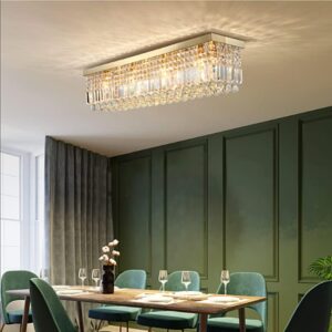 gold chandelier – 6 light, dimmable, modern.