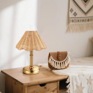 mini cordless rattan table lamp