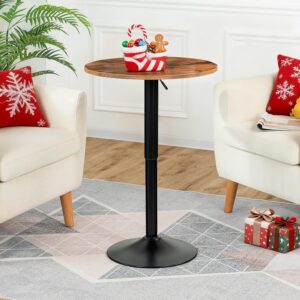 adjustable height round bar table