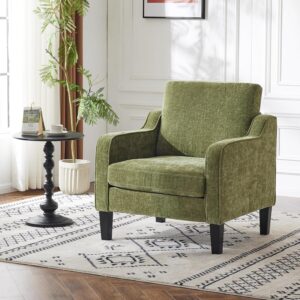vingli olive green mid century accent chair