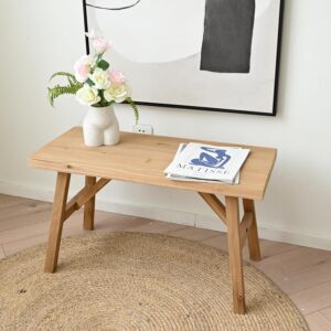 Rustic solid wood entry bench