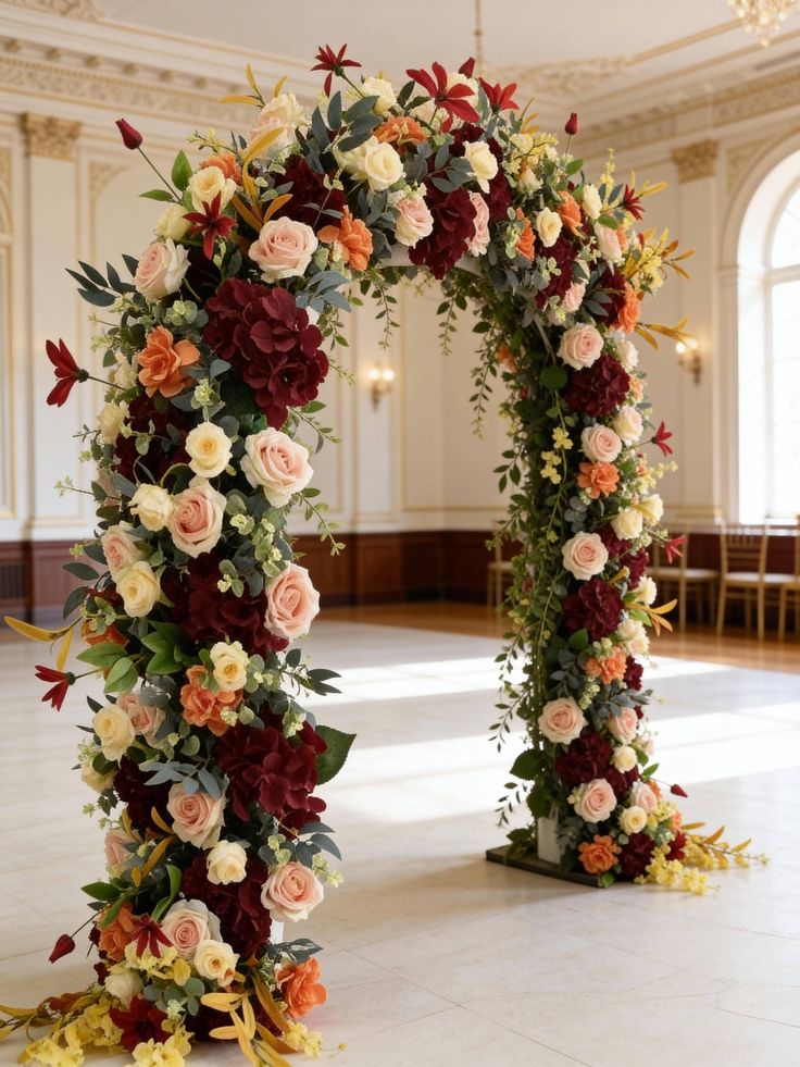 Wedding Florals & Decor That Make Your Wedding Look Expensive artificial silk floral arch arrangement,outdoor wedding stage party decor