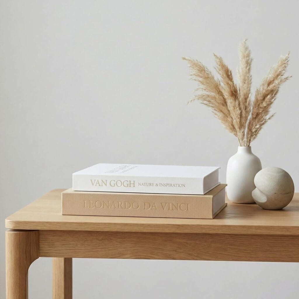 book and frame centerpiece