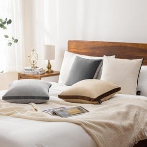 decorative pillow cover gusseted soft solid square cushion case