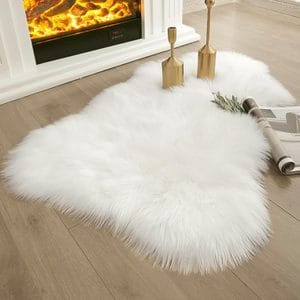faux fur accent rug