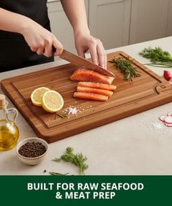 wooden cutting board display
